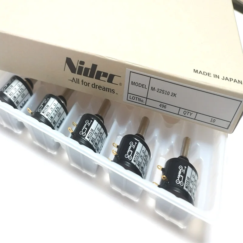 Japan NIDEC COPAL M22S10 Potentiometer precision multi turn 10 Cirde wire wound 1k 2k 5k 10k Ten laps potentiometer 1pcs