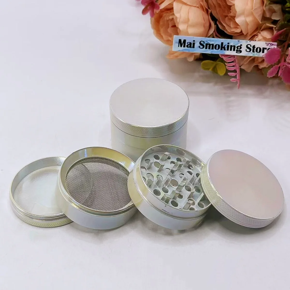 Nut Spice Grinder Herb Grinder Herb Spice Grinder 1.6/2inch Metal 4-layers Manual Salt Mill Spice Mortar