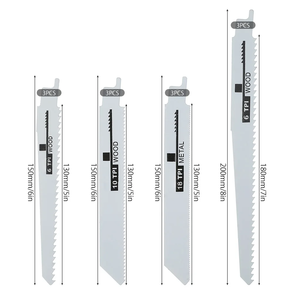 12Pcs Reciprocating Saw Blades For Bosch For Makita Dewalt Power Tools Accessories Reciprocating Saw