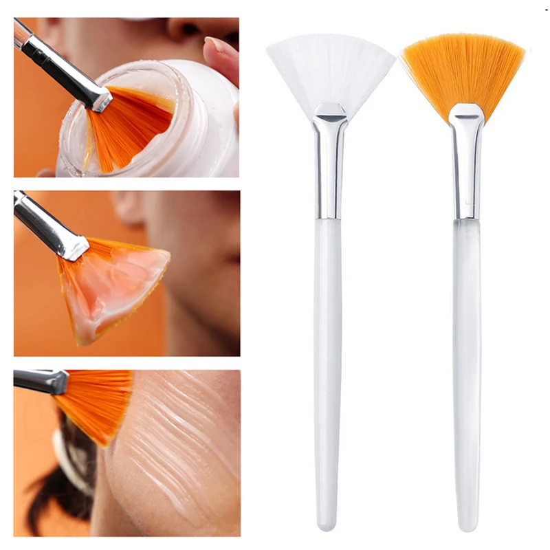 Practical Facial Brushes Fan Makeup Brushes Portable Mask Brush Cosmetic Tools for Women Flexible Facial Soft Mask Applicator