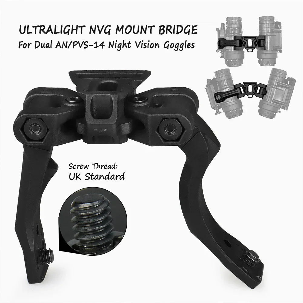 PVS14 Dual Bridge Mount-Quick Detach Night Vision Goggle Adapter for Military & Hunting Compatible with PVS14 nvg bracket