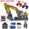 Upgrade Kabolite K970 100S Pro RC Excavator 1/14 Remote Control Hydraulic Metal Digger Model PL18EVLite Light Sound Set TH22669 1