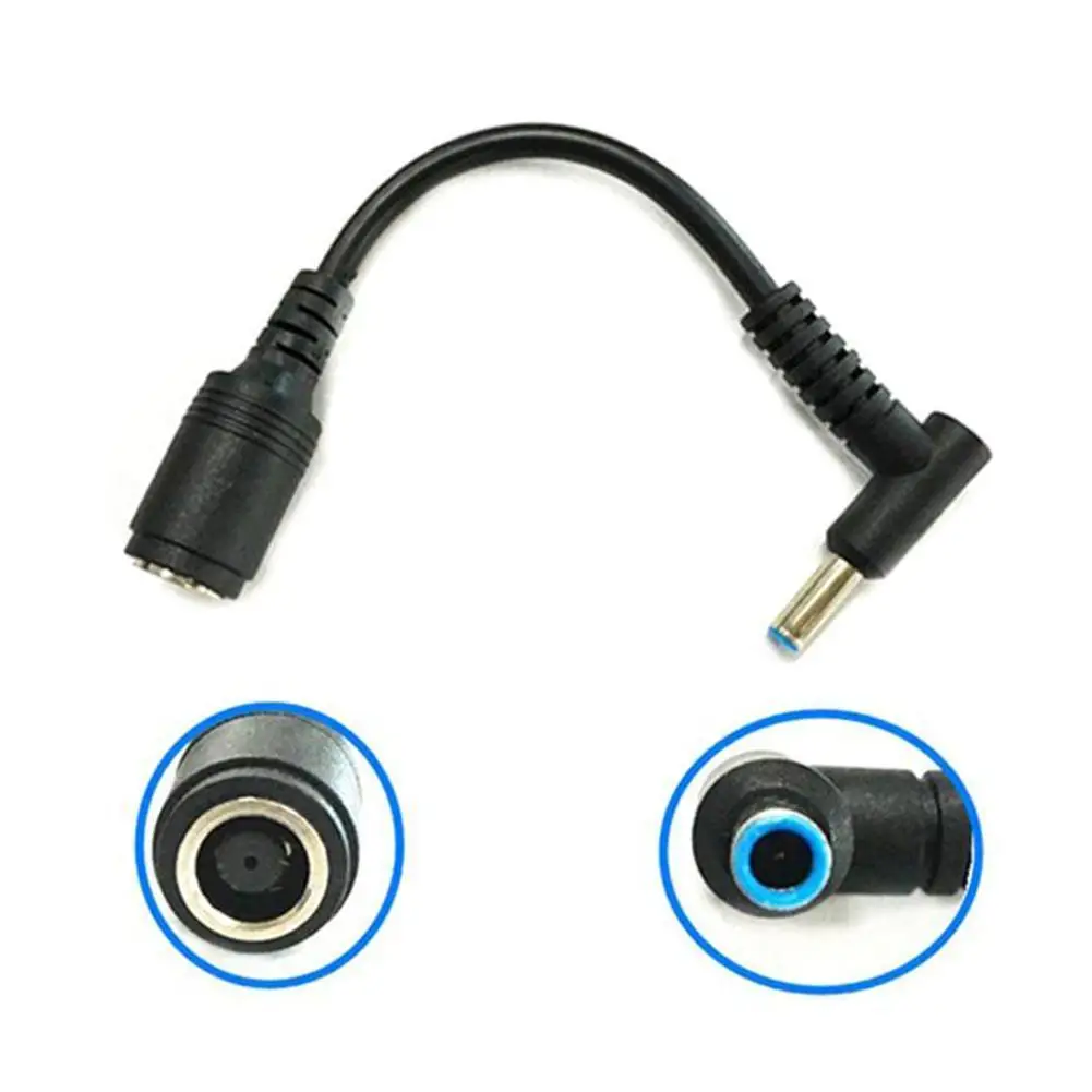 Power Adapter Dc Power Converter 1pc 7.4mm To 4.5mm DC Power Charger Converter Great Replacement DC Adapter Connector Cable For HP Dell Blue Tips