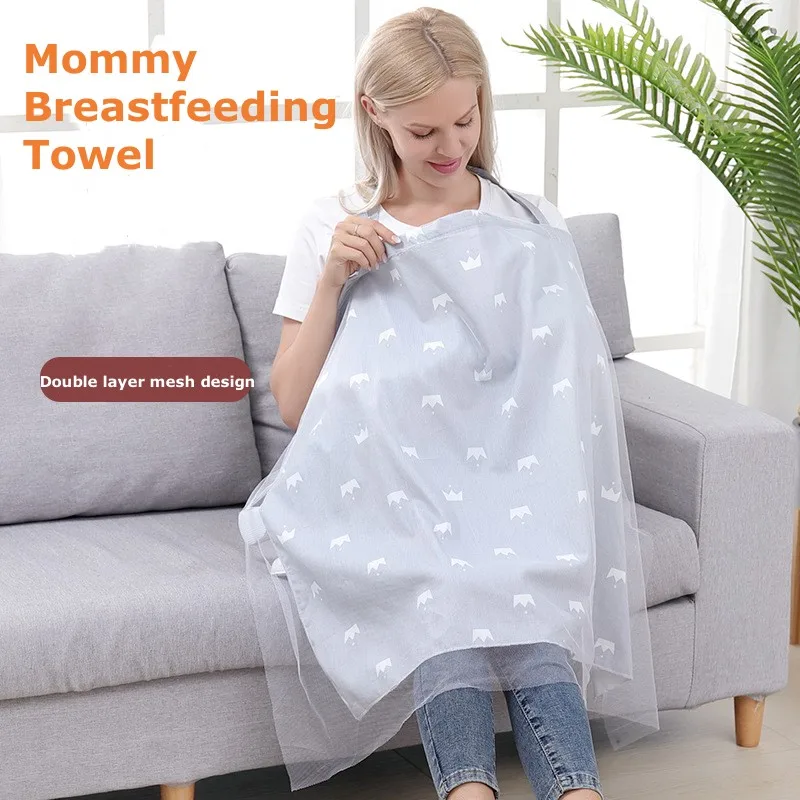 Breastfeeding Cover Nursing Towel Mom Breastfeeding Towel Mother Outing Feeding Nursing Covers Breathable Cotton Nursing Cloth Baby Feeding Cover Cape Pad