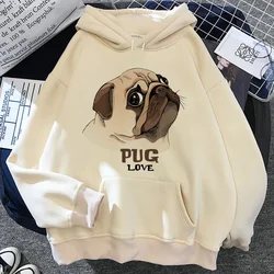 Pug hoodies women vintage sweat y2k 2023 Pullover hoddies women anime Hood