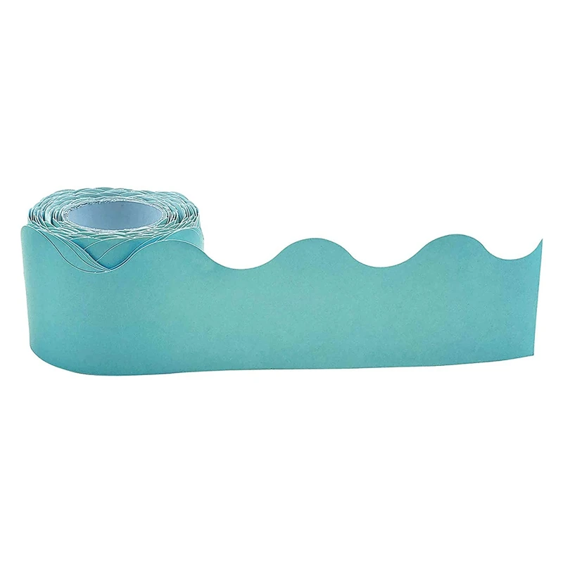 Scalloped Rolled Border Sticker Trim-50Ft-Decorate Bulletin Boards, Walls, Desks, Windows, Doors, Schools,Offices