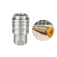 SUS304 Stainless Steel 1/4 Quick Plug Car Wash Water Gun High Pressure Connector Adapter 2