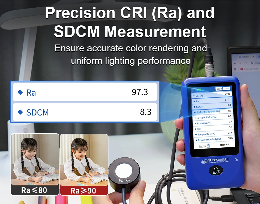 Multi-Parameter Spectral Illuminance Meter CRI meter CCT Lux Tester Spectrometer