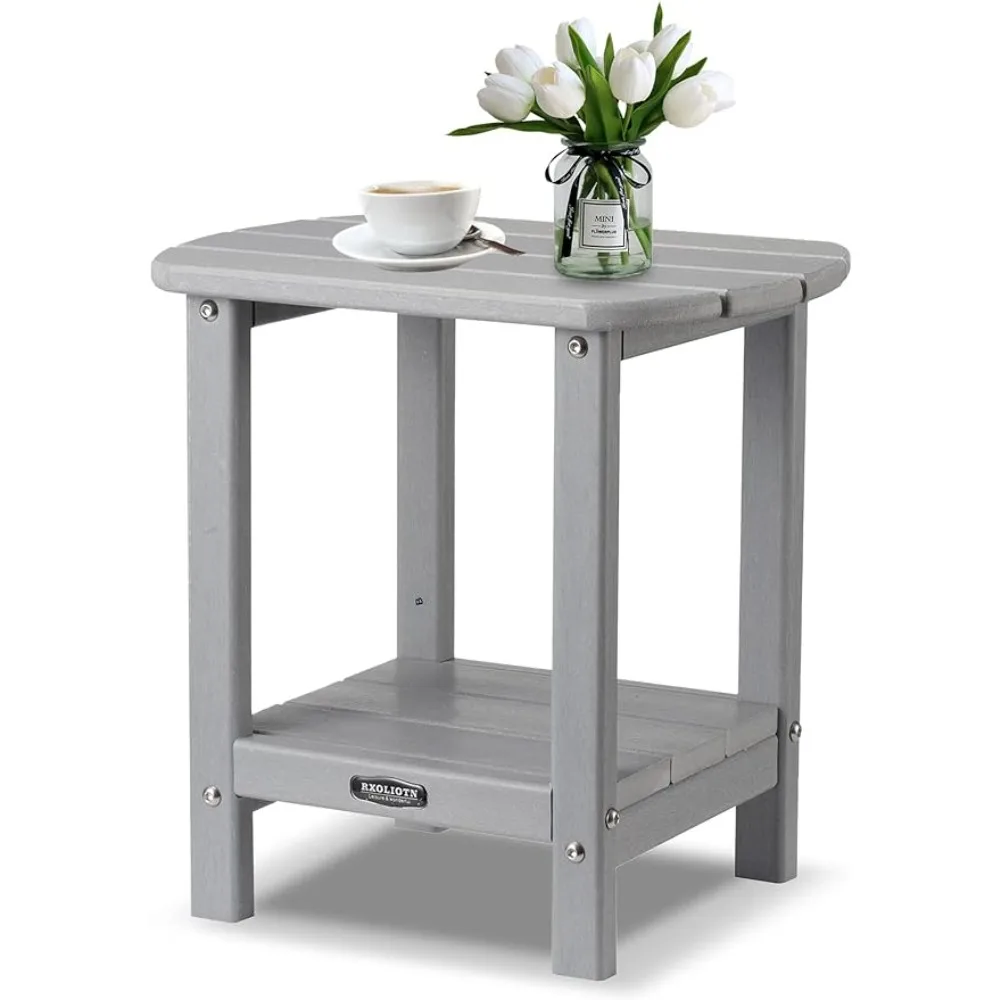 

RXOLIOTN Side Table, HDPE Outdoor Patio Side Table, All Weather Narrow Outdoor End Table, Adirondack Modern Plastic Side Table