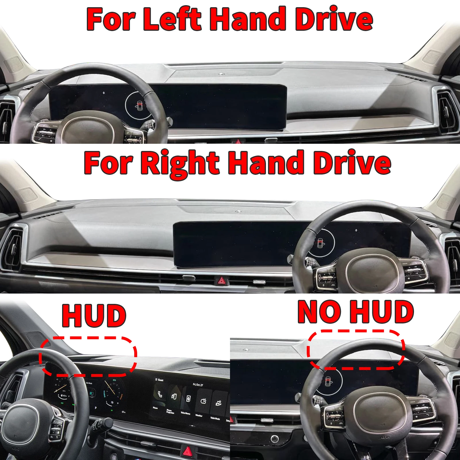 기아 쏘렌토 2024 2025 2026 MQ4 HEV PHEV 하이브리드 화이트 로고 패드 대시매트 햇빛 가리개 대시보드 커버 보호 카펫