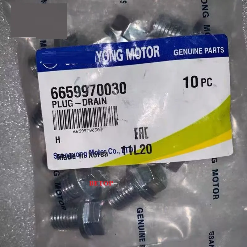 10 pcs Genuine engine oil pan drain plug For Ssangyong Korando Actyon Rexton MB100 6659970030