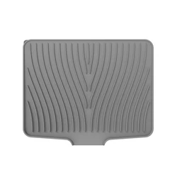 Eco-Friendly Silicone Dish Drying & Drainage Mat (Gray)