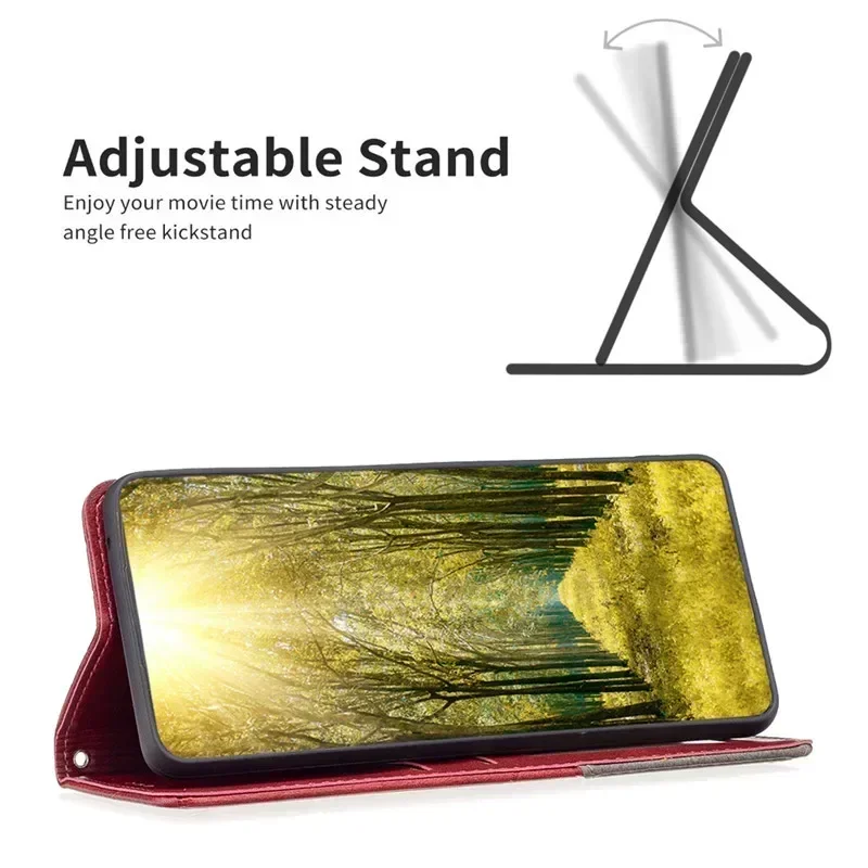 Premium Magnetic Wallet Leather Flip Phone Case -