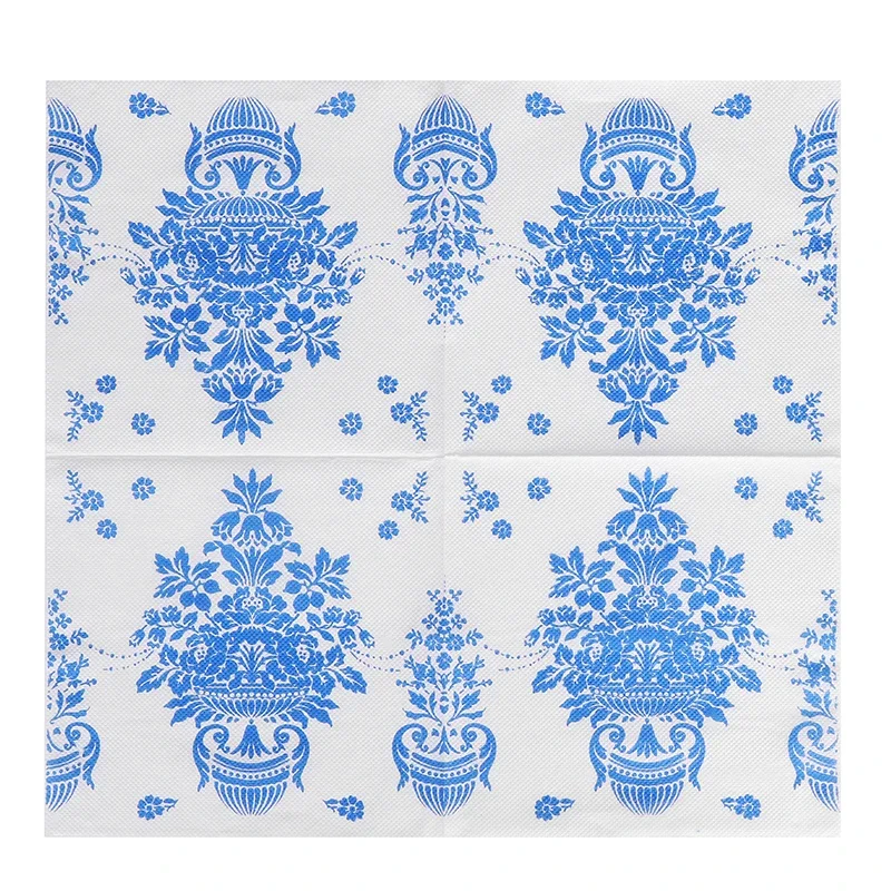 New Blue Cyanotype Color Printing Paper Napkins Wedding Party Virgin Wood Pulp Paper 20pcs/pac 2Ply Food Grade Napkins Decoupage
