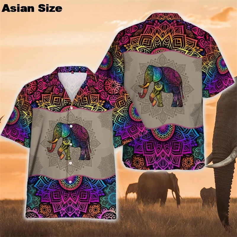 Men's Shirts Thai Elephant Casual 3D Printed Hawaii Shirt Man 2025 Summer Fashion Shirt For Man Daily Short Sleeves Men Clothing 2