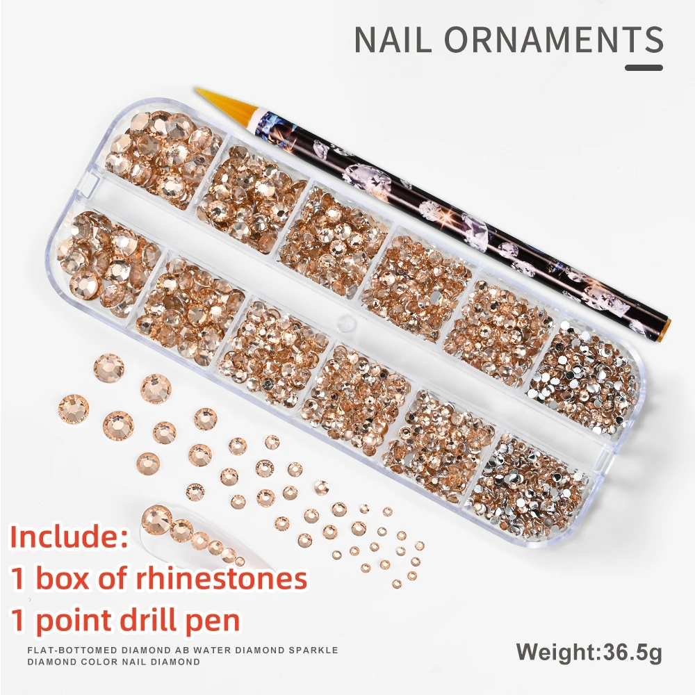 Sparkling Crystal Nail Art Rhinestones Kit with Tools