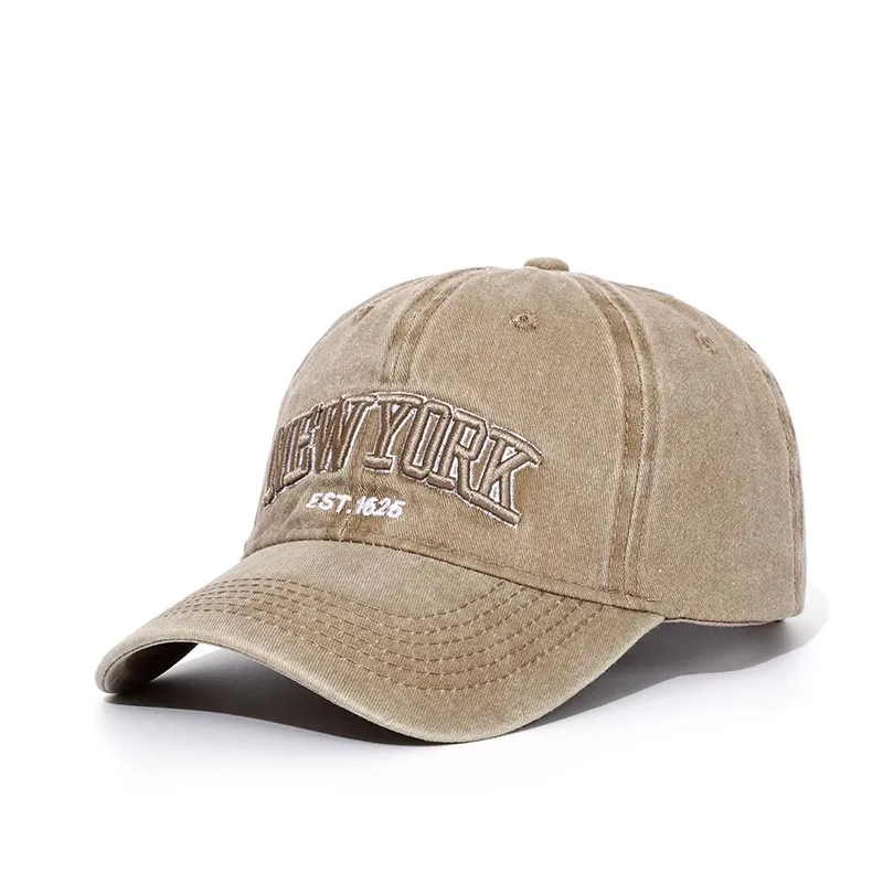 New York Washed Cotton Baseball Cap Hats For Women Men Retro Letter Embroidery Snapback Hats Sun Visor Hip Hop Dad Hat Casquette