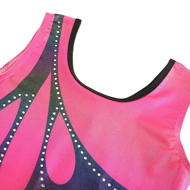 Girls' Ballet Leotard Diamond Bright Sleeveless Ballet Dance Jumpsuit Yoga Gymnastic Practice Leotard Girl Tight Romper Dancewer