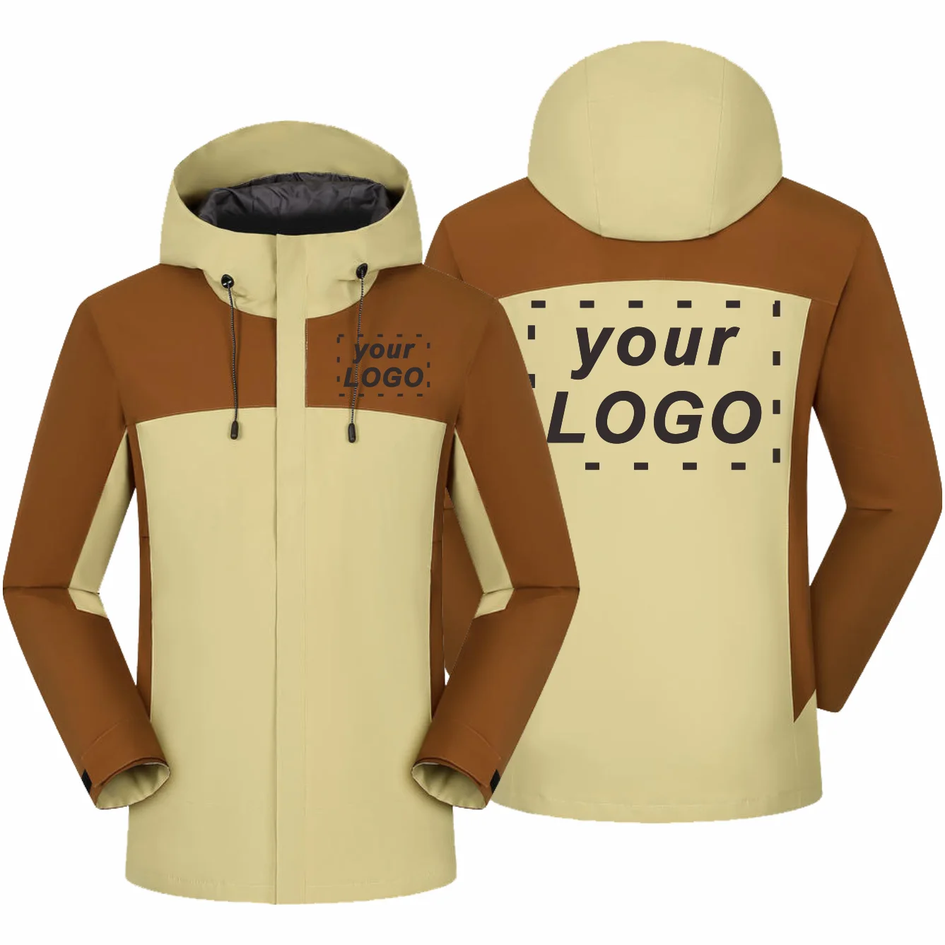 Winter Casual Windproof Hooded Down Jacket Printed Embroidery Company High Quality Men's Hiking Outdoor Jacket 4xl