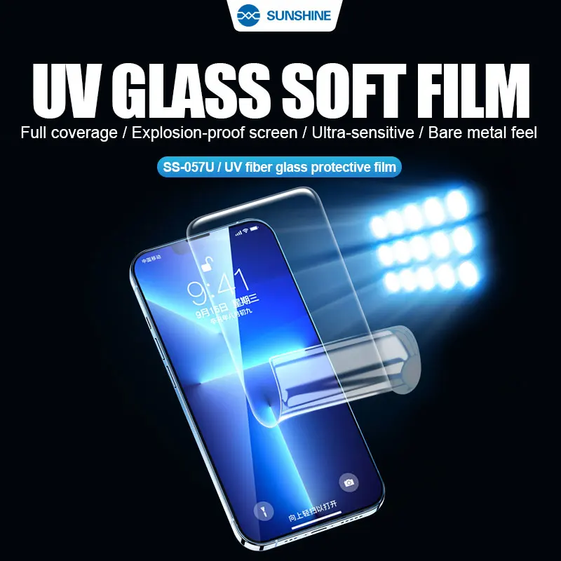 SUNSHINE SS-057U 25PCS UV Fiber Glass Protective Film Suitable for Mobile Phone Front/rear Film, Watch, AirPods, Camera