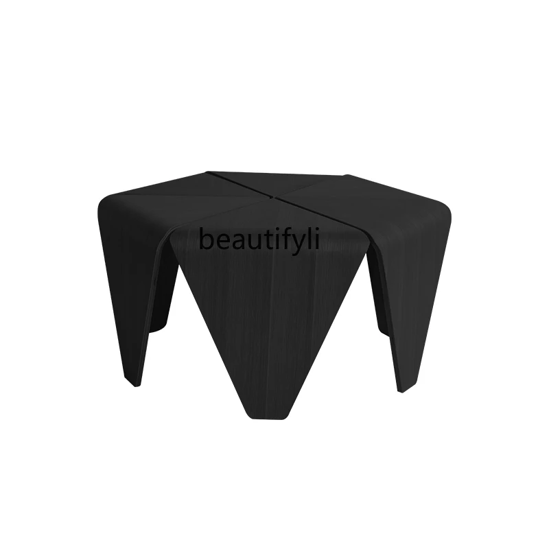 

Solid Wood Coffee Table Living Room Tea Table Small Apartment Circle and Creative Balcony Tea Table