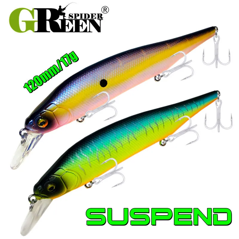 GREENSPIDER120mm17gTungstenWeightSystemTopFishingLuresMinnow