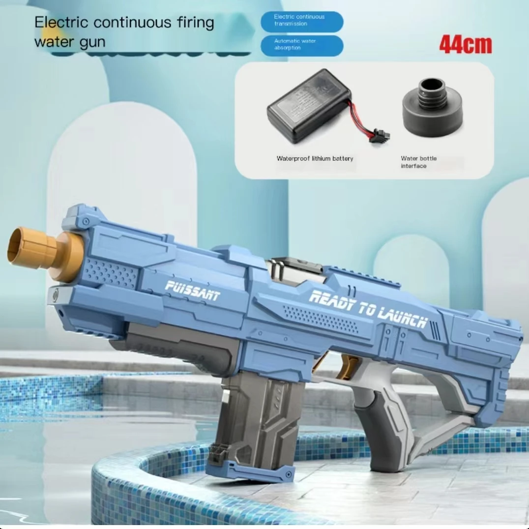 Electric Water Gun with Fully Automatic Suction and Continuous Firing Large Capacity Water Sucking Shooting Playing Summer Water Guns