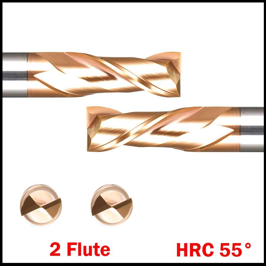 

Твердосплавный фрезерный станок HRC55, спиральный режущий инструмент с 2 канавками, из вольфрамового сплава, с внешним диаметром 3 мм, 4 мм, 5 мм