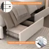 Queen Smart LED Platform Bed Frame with 4 Storage Drawers, Crystal Button-Tufted & Stainless Gold Trim Wingback Headboard 6