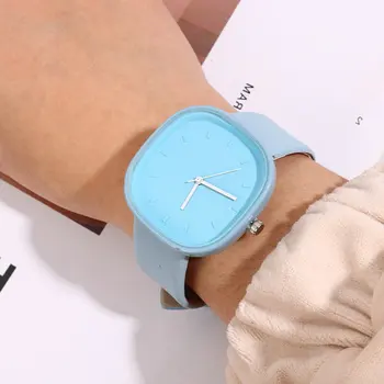 New Arrived Simple Square Watch Women Quartz Leather Strap Fashion Wristwatch Ladies Macaron Female Waterproof Clock 2