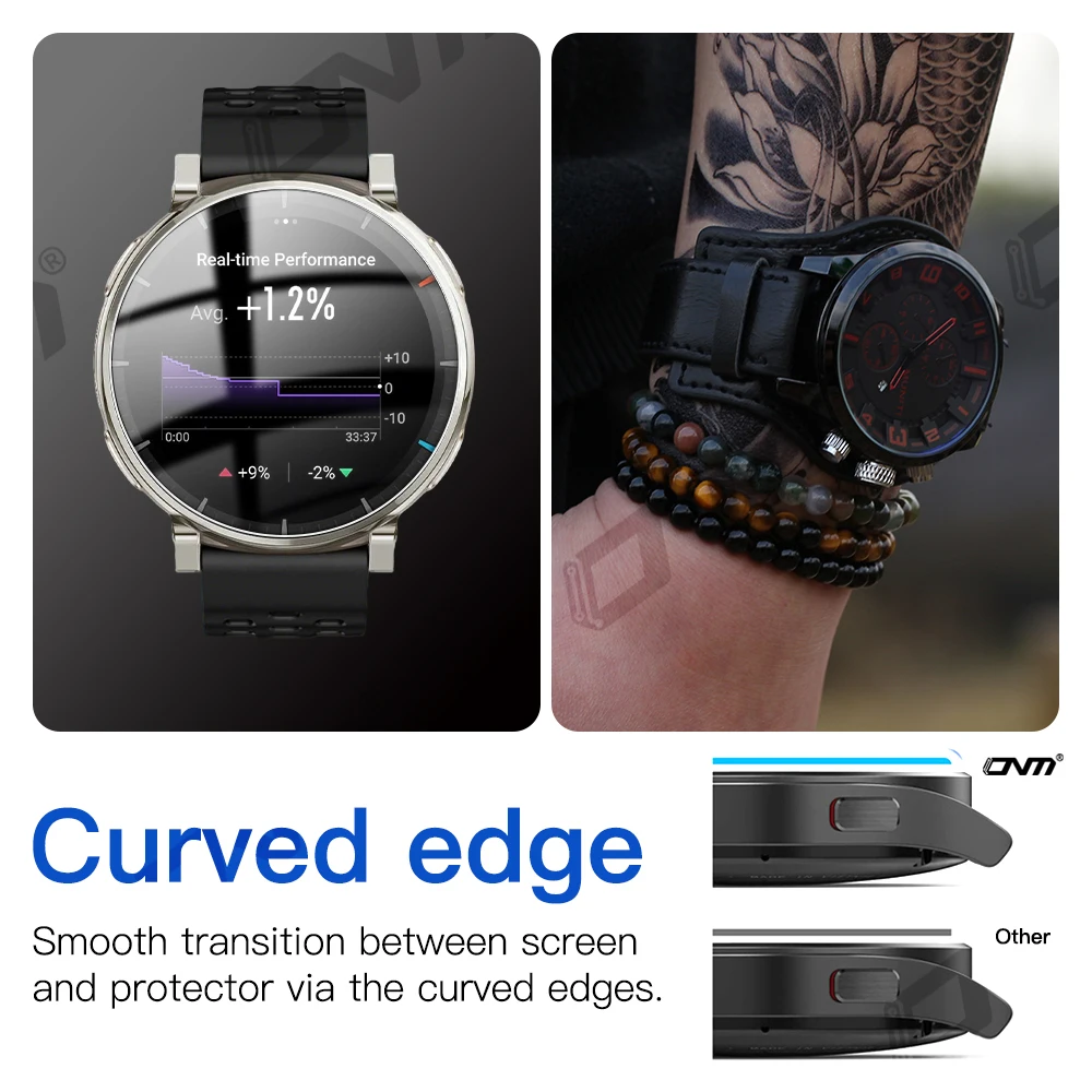 Amazfit Active 3 프리미엄용 9H 강화 유리, 화면 보호기 내구성이 뛰어난 HD 투명 긁힘 방지 보호 필름 액세서리