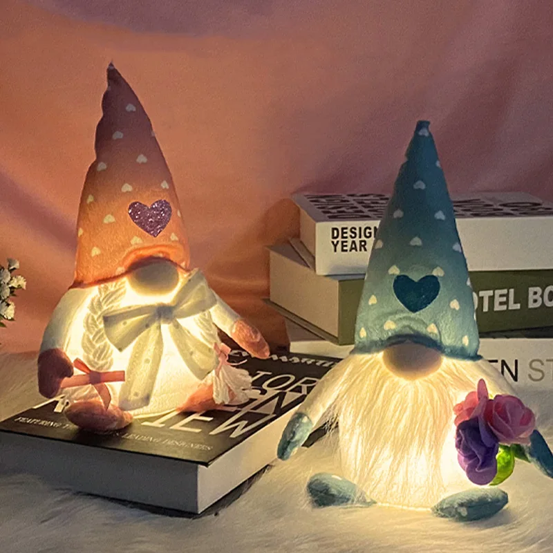 New Christmas faceless doll gnome ornaments LED light plush knitting crafts pendant decor Christmas decorations home kids gift