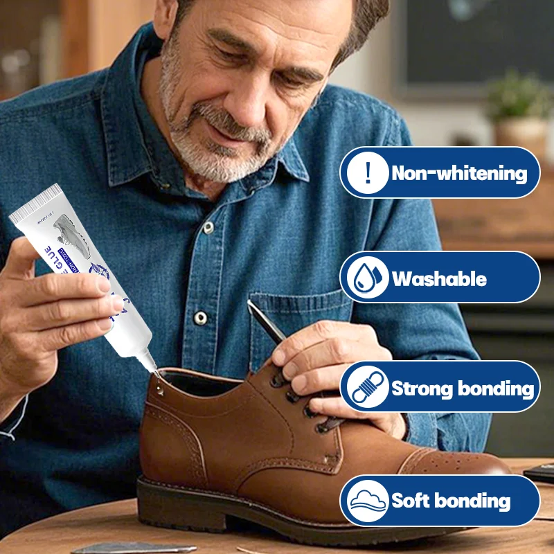 Shoes Repair Glue 60ml Super Strong Adhesive Clear Repair Sole Glue for Sneakers Boot Fast Repair Professional Shoemaker Fix