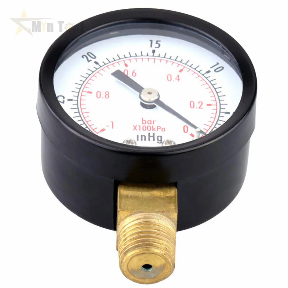 Vacuum Manometer Dial Dual Scale Dial Gauge 1/4" NPT -30HG/0PS Vacuum Pressure Meter 2" Dial Digital Display Gauge Tool images - 6