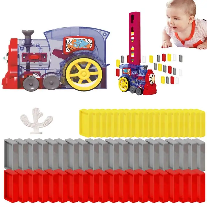 

Automatic Domino Train Toy Dominoes Set Brick Blocks Kits Creative Games Intelligence Educational Toy For Kids Birthday Gift