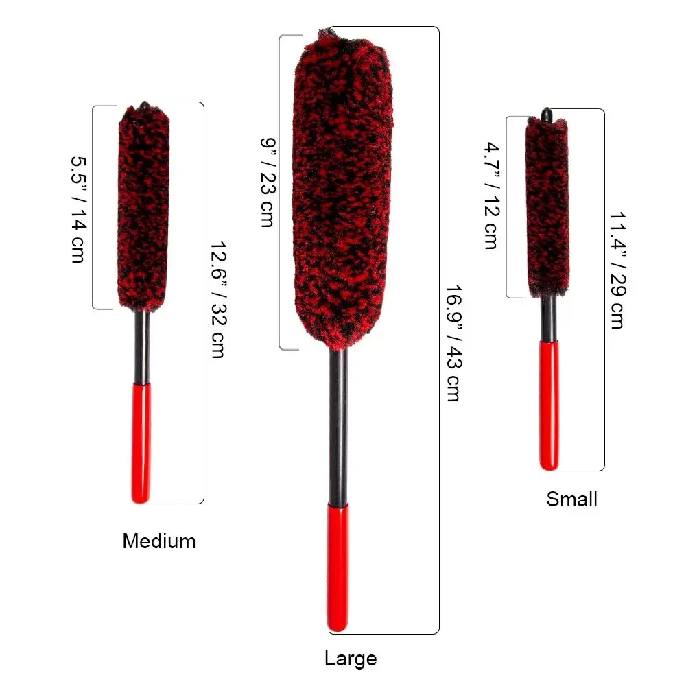 3PCS Car Wheel Detailing Brush Bendable Auto Soft Wheel Woolies Brushes Car Cleaning Tools for Car Rim Tire Washing Accessories 2