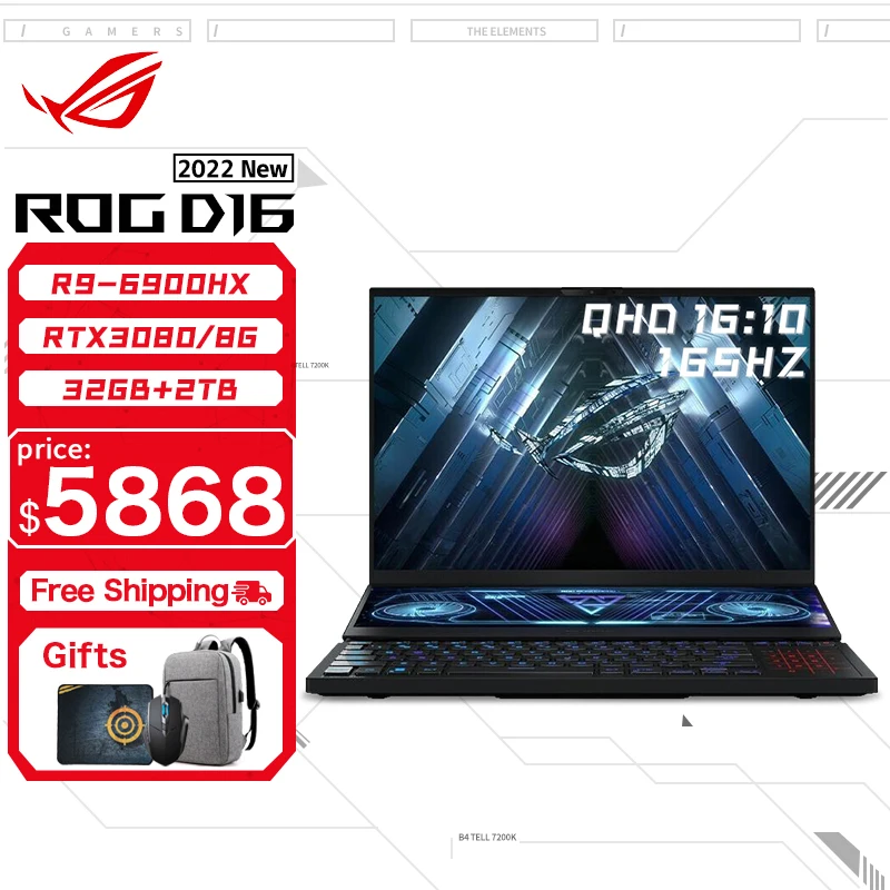 كمبيوتر الألعاب المحمول ASUS ROG Zephyrus Duo 16 A...
