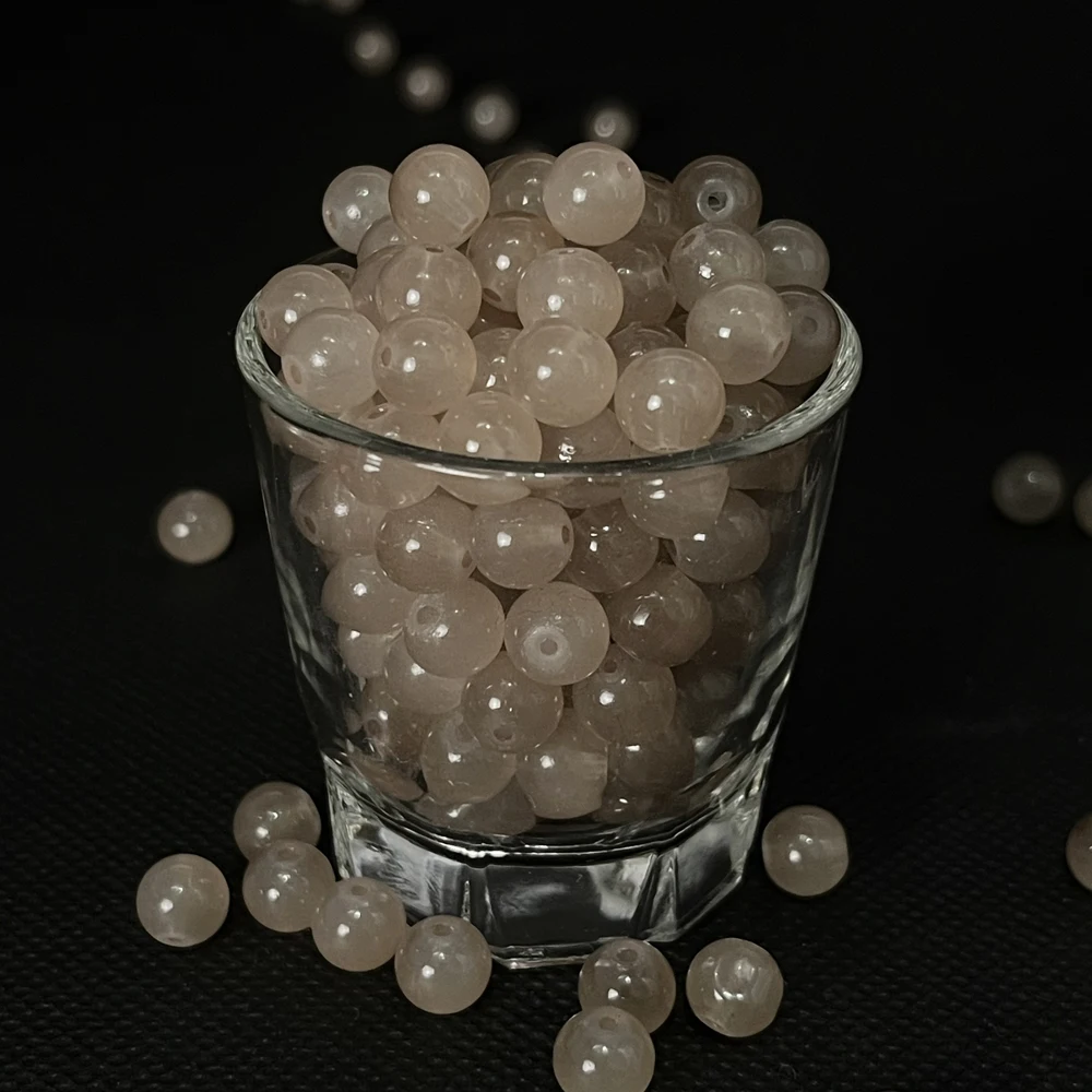 60pcs 8mm Round Glass Beads Classic Simplicity Beautiful Loose Beads Diy Bracelet Necklace Jewelry Handmade Beads Accessories