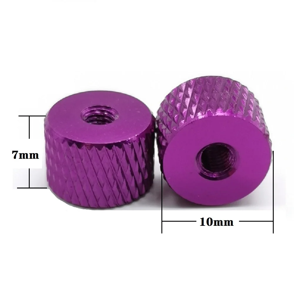 Aluminum Thumb Nut M3 M4 Aluminum thumb nut Knurled Hand round nuts anodized 11 colors 10pcs