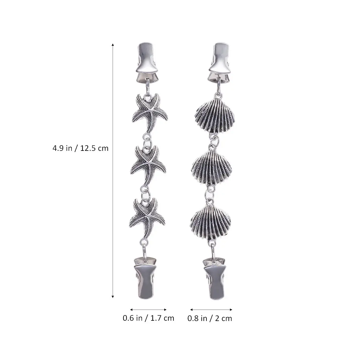 2개 세트 스타 쉘 클립, 여성용 우아하고 섬세한 스웨터 가디건 숄 스카프 클립, 실버 도금 오픈형 클립