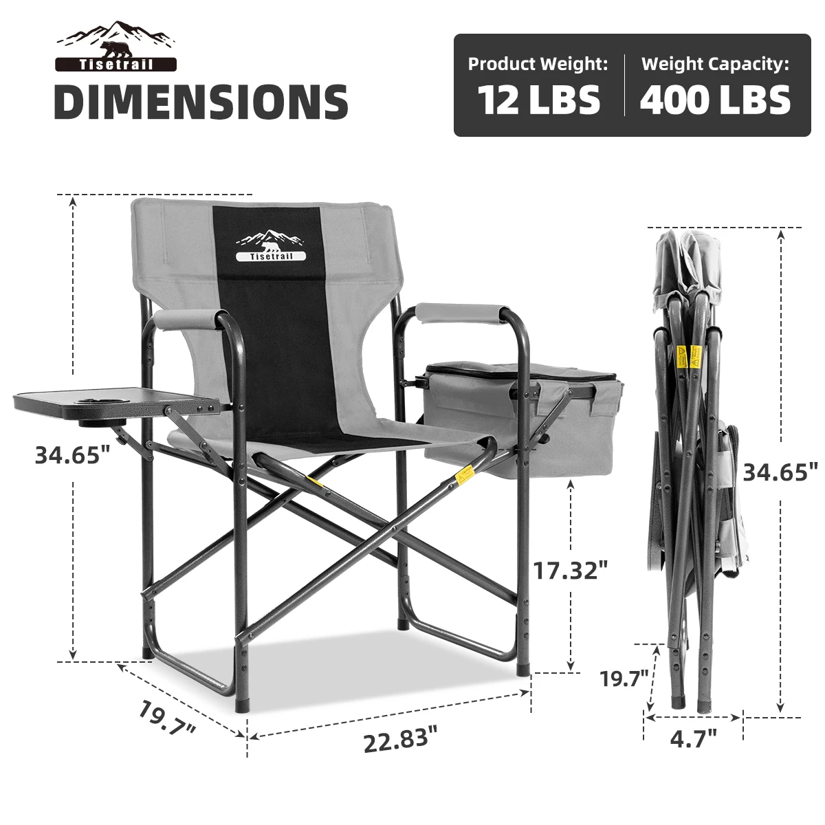 Tisetrail Director Camping Chair with Cooler Bag 3