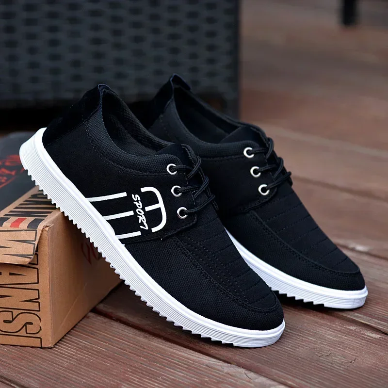 Men's Sneakers Lightweight Canvas Shoes Summer Mens Vulcanized Shoe Breathable Work Shoes Lace-ups Men Driving Shoes Zapatillas 2