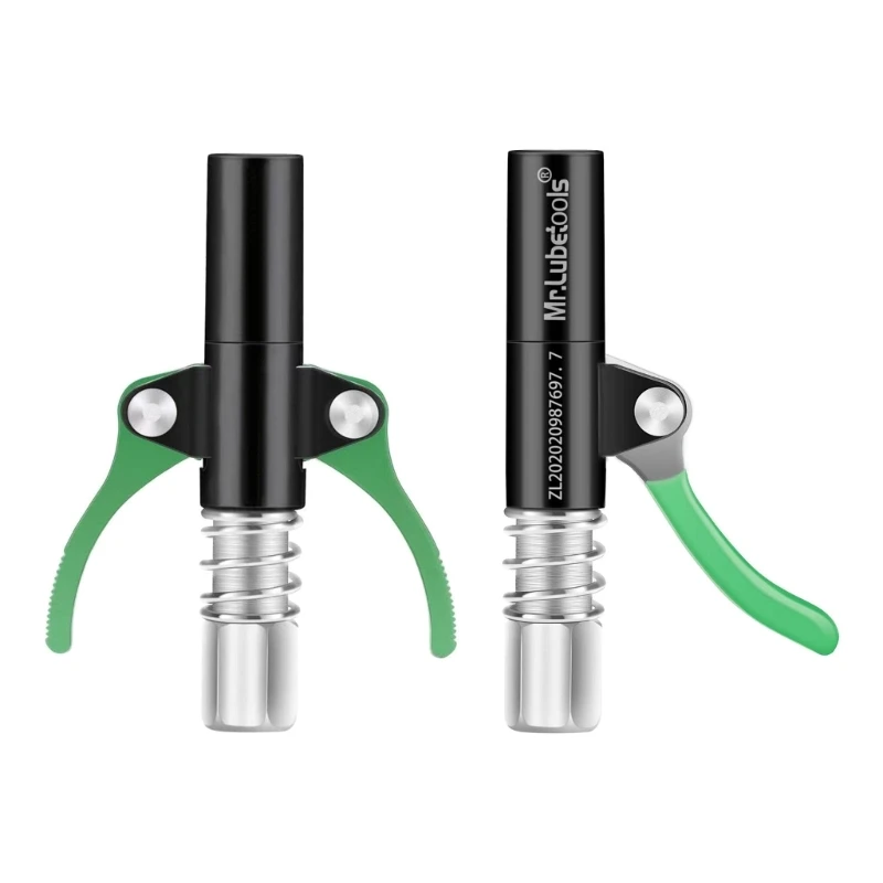 Y1UB Grease Gun Coupler Single/Double Handle Quick Lock Release Grease Tips- Ends Couplers Compatible for Guns 1/8"NPT