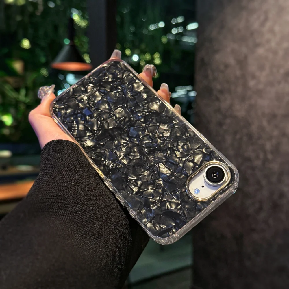 Luxury Aurora Glossy Shell Pattern Shockproof Case with Bright Laser Finish