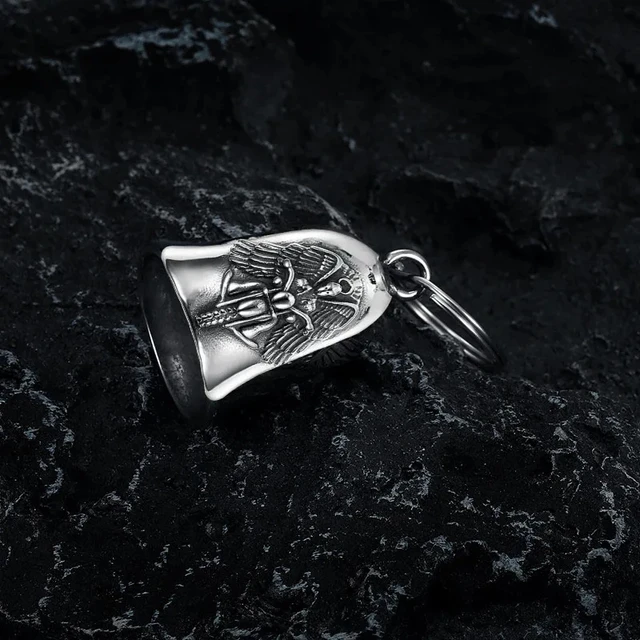 Portachiavi A Campana Con Ali D'Angelo - Design Retrò Punk Per Moto E Chiavi - Foto 3