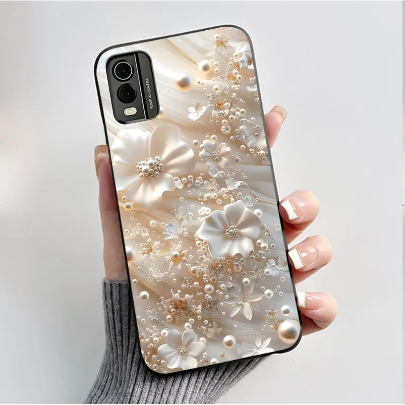 Black Soft Silicone TPU Luxury Fashion Flower Butterfly Phone Case