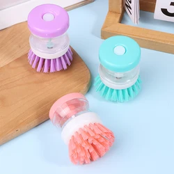 2Pcs Dishwashing Brushes Automatic Liquid Addition Wash Pots Dish Sink Washing Up Liquid Soap Dispenser Kitchen Cleaning Tool