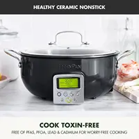 Elite Essential Smart Electric 6QT Skillet Pot,Sear Saute Stir-Fry and Cook Rice, Healthy Ceramic Nonstick and Dishwasher Safe P 2