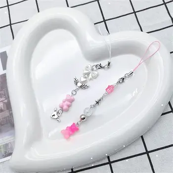 Accessori per Telefono: Ciondoli per Borsa Y2K Cool Girl, Ciondoli per Telefono a Stella con Catena di Perline, Cinghia per Cellulare, Ciondolo per Telefono, Catena Rosa Cool Girl