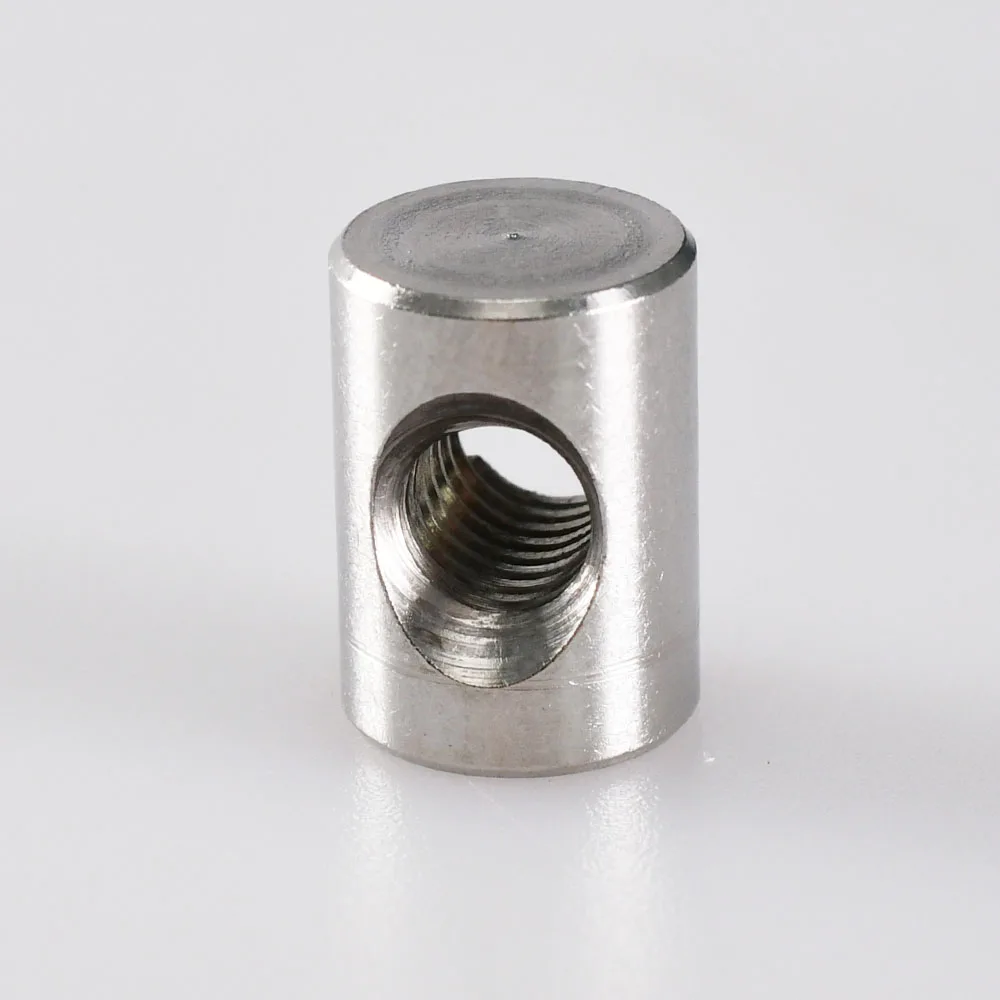 Cross Hole Barrel Nut M4 M5 M6 304 Stainless Steel Bolts Cylindrical Pin Dowel Wood Furniture Embedded Locking Long Nut